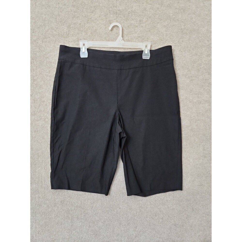 Chicos So Slimming Brigitte Bermuda Shorts Womens 3 US 16 Black Pull On Stretch